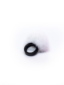 Naughty Mink nahast sõrmus (valge)
