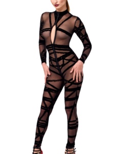 Noir Bondesque Catsuit F357