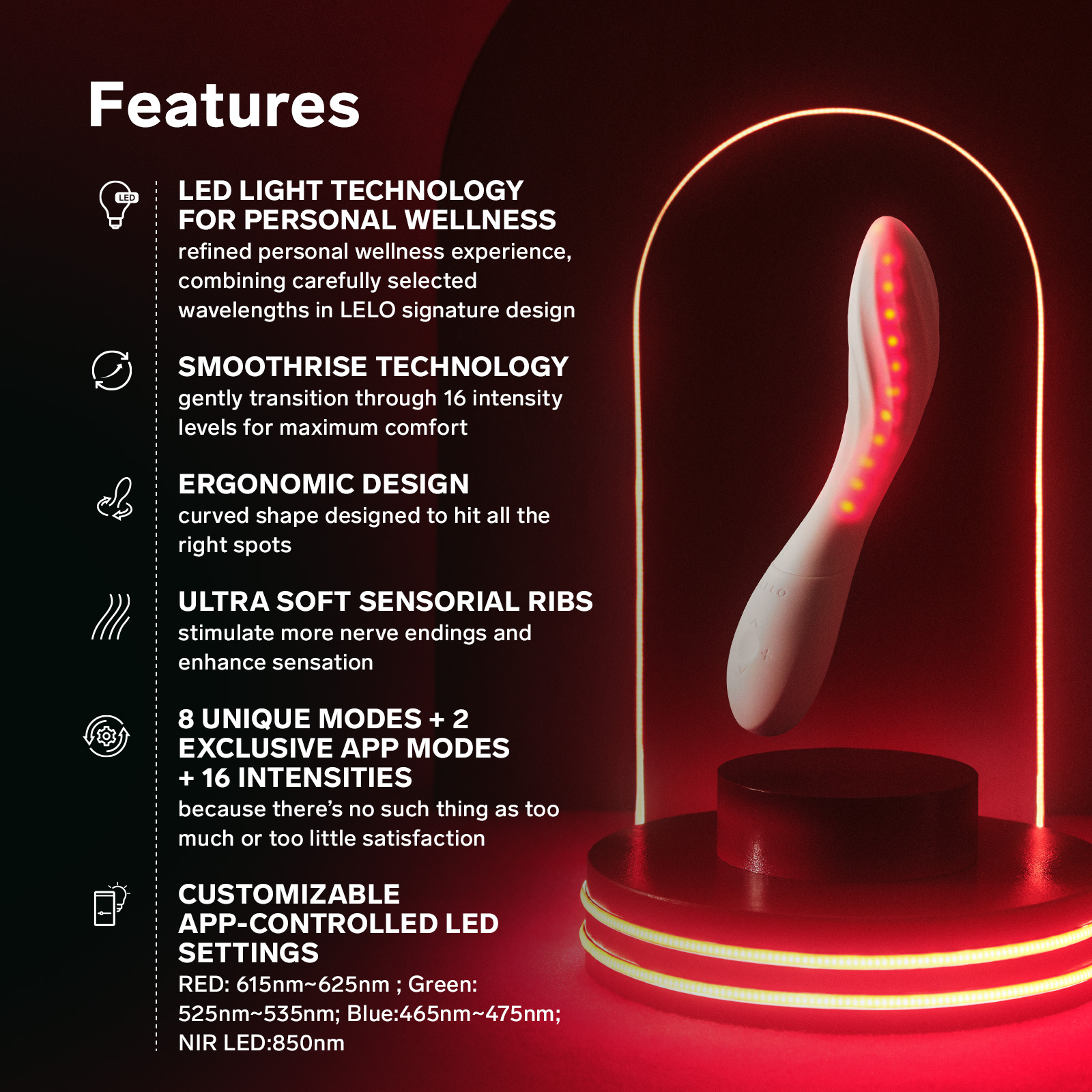 Lelo MONA Spectra LED Light Vibraator - Pilt 8